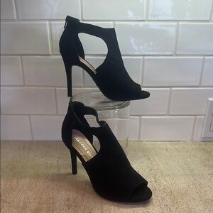 Madden Girl Black Stiletto Heels with Peep-Toe Design